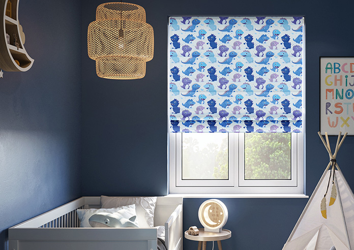 Roarsome, Blue - Roman Blind - Image 3